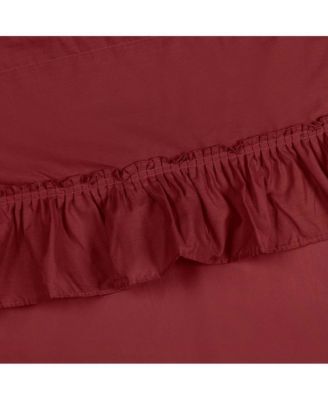 Ellis Stacey 1.5" Rod Pocket High Quality Fabric Solid Color Window Ruffled Filler Valance 54"x13" Merlot