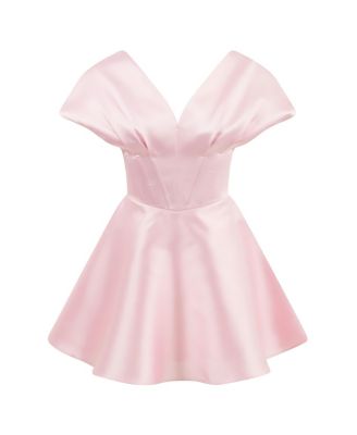 Women's Mini Dress with Waist Corset Detail