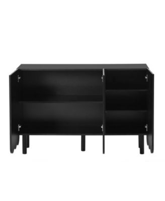 Storage Cabinet Shoe Cabinet with 5 Solid Wood Legs