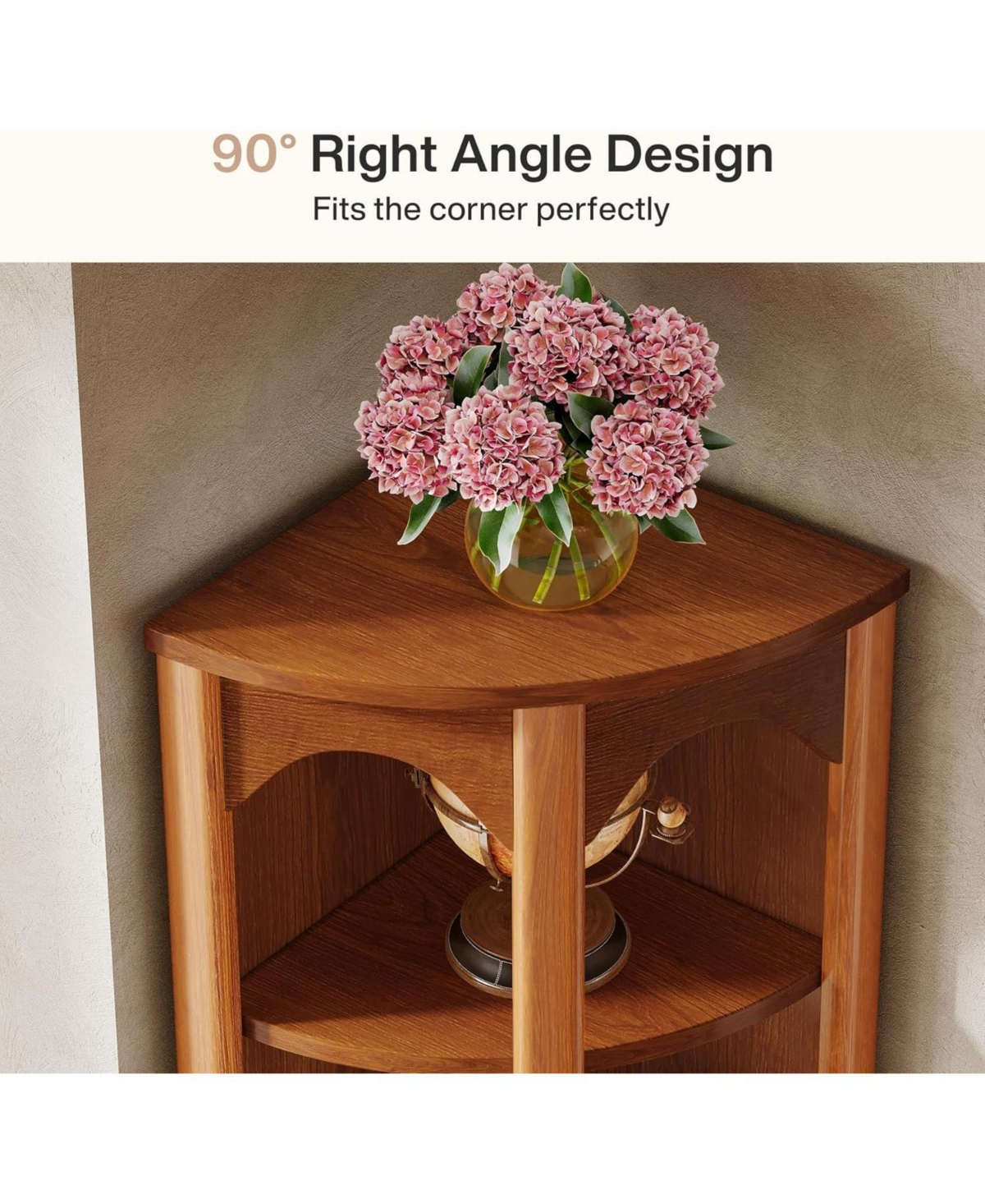 Tribesigns 5-Tier Corner Shelf, 67-Inch Tall Corner Kitchen Pantry with Unique Shape