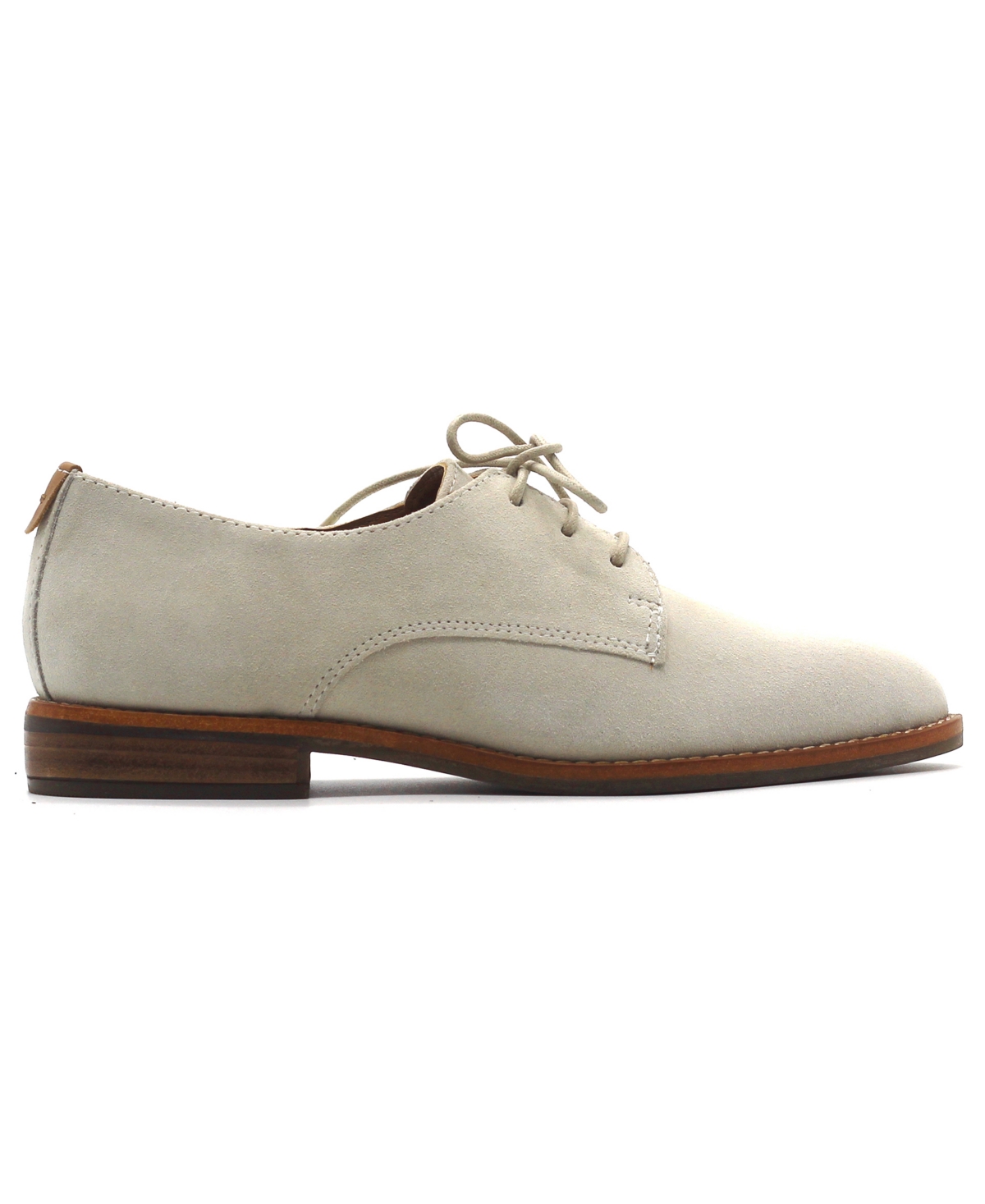 Gentle Souls Women's Aronson Almond Toe Suede Lace-up Oxford Shoes In White
