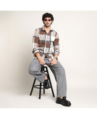 Men's Russet Brown Overlap Buffalo Shirt