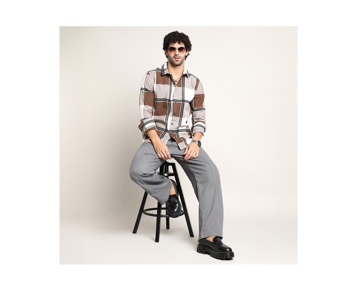Men's Russet Brown Overlap Buffalo Shirt