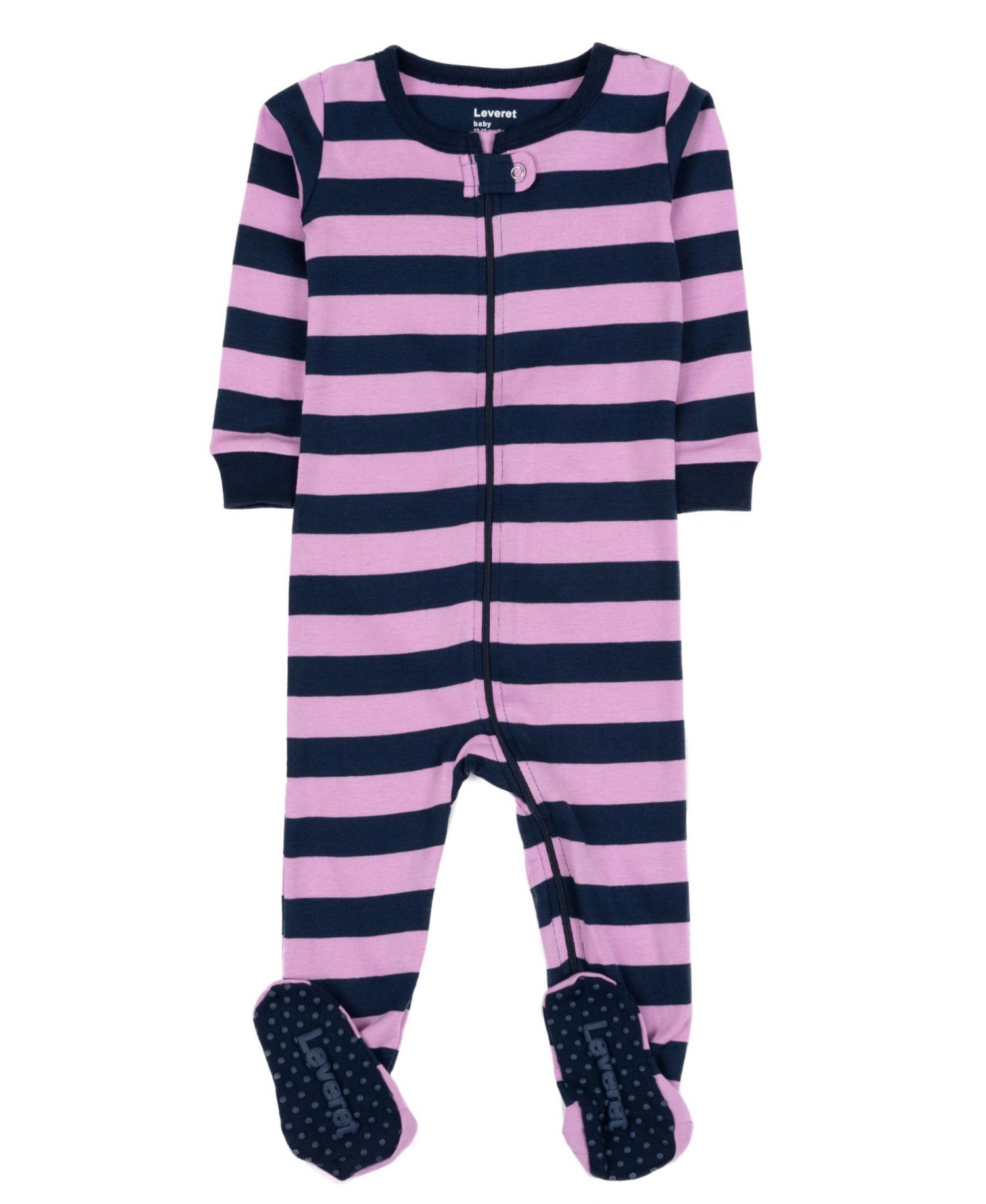 Toddler Footed Cotton Striped Holiday Pajamas