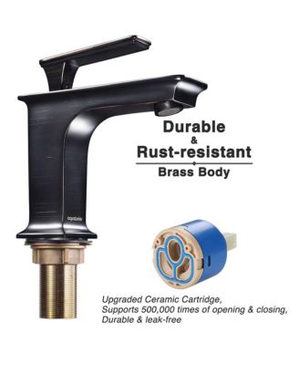 18 1/8" x 12 3/16" x 4 5/16" Wall Mount Ceramic Sink w/ Modern 1 Hole Bathroom Square Faucet ORB