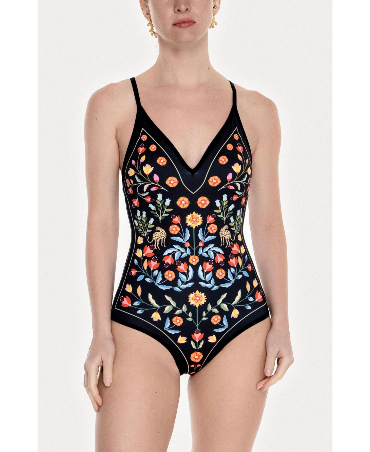 Women's Night Imagination Reversible V-Neck One-Piece Swimsuit