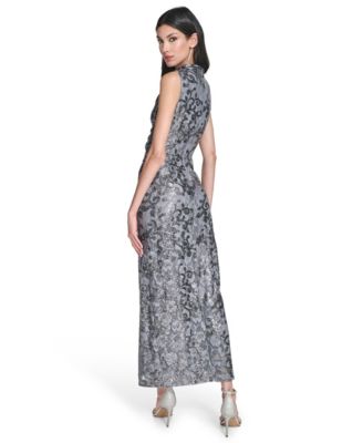 Women's Sequin Lace High-Cowl Neck Dress