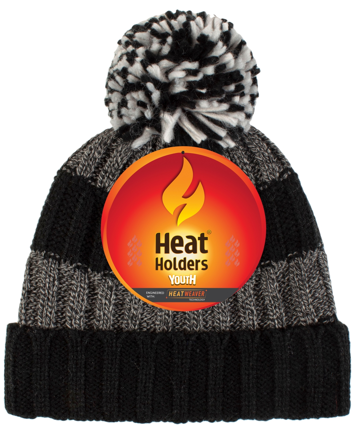 Heat Holders Boys 8-16 Transverse Hat In Black
