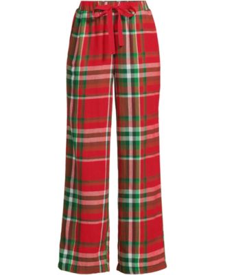 Women's Petite Flannel Wide Leg Sleep Pants