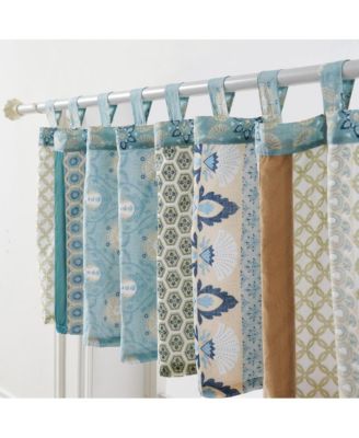 Thalia Stylized Florals and Geometric Prints Bohemian Ultimate Comfort Valance 84"x21" Blue