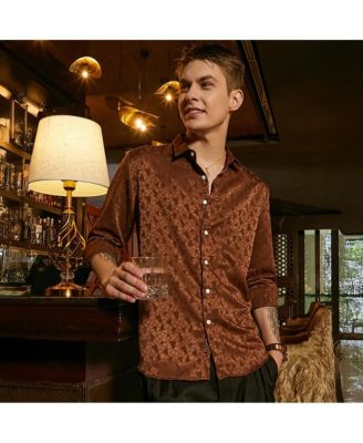 Men's Chocolate Brown Mozaic-Tactile Shirt