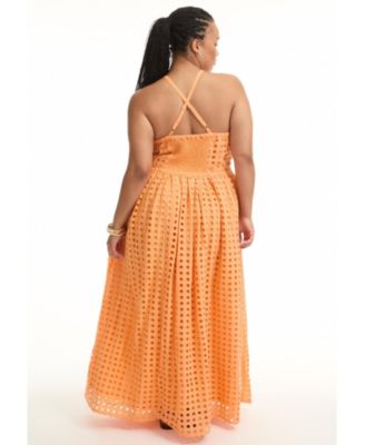 Women's June + Vie Halter Eyelet Maxi Dress