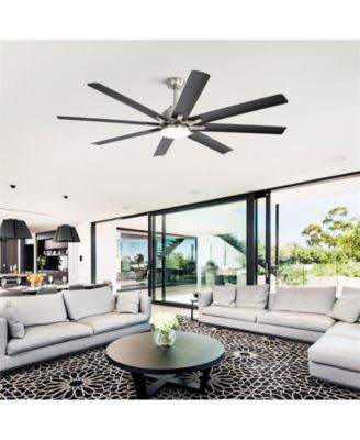 66-inch Modern Sand Nickel 8-blade Ceiling Fan with Intelligent Remote Control and APP Timing Function for Various Indoor Layouts