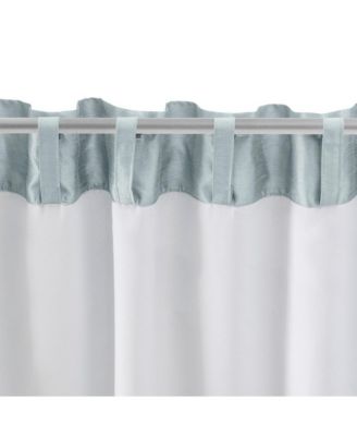 Luna Faux-Silk Rod Pocket/Back Tab Tailored Pairs - 100x84", Blue