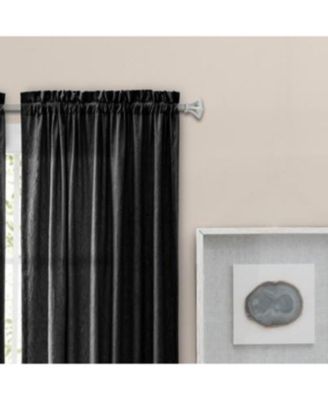 Portland Crushed Taffeta Rod Pocket Tailored Panel - 48x84", Black