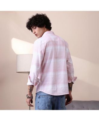 Men's Rose Pink & Daisy White Velobrush-Tactile Shirt