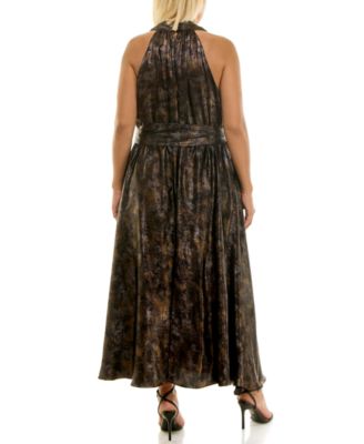 Plus Size Cowl Neck A-Line Dress