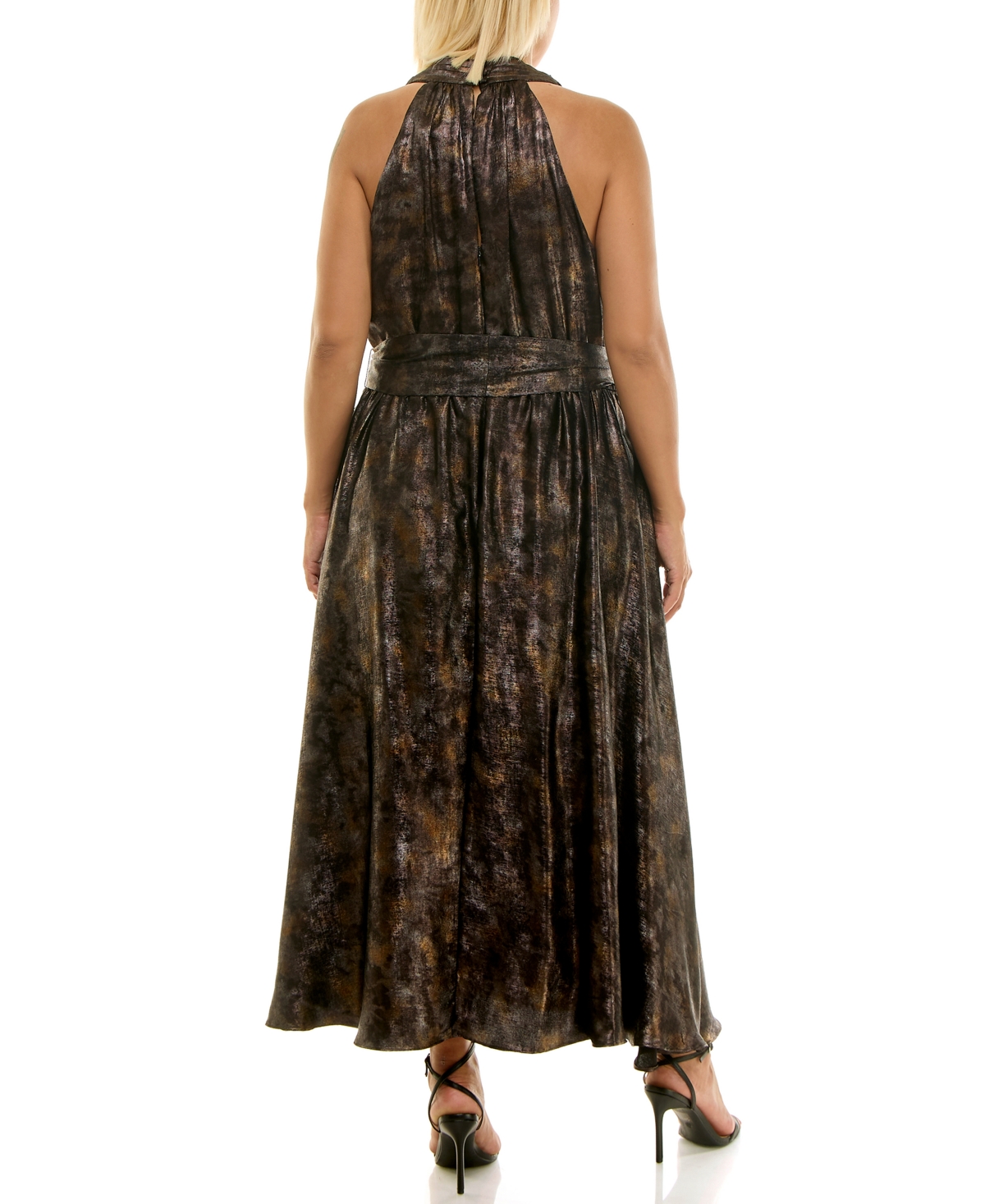 Taylor Plus Size Cowl Neck A-line Dress In Brown