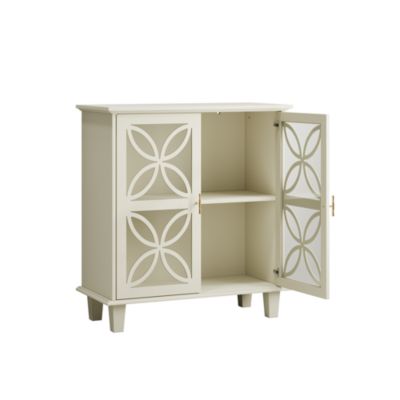 Freestanding Storage Cabinet With Tempered Glass Door