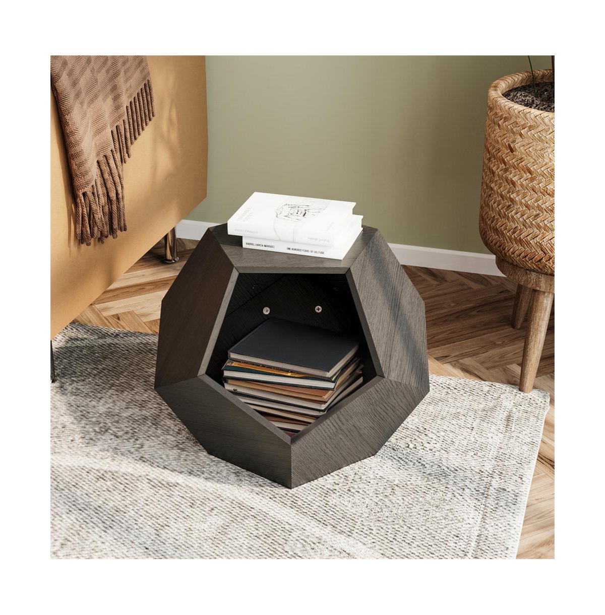 Aostirmotor 25.98 in W. Black and Brown Modern Pet Furniture Cat Carrier Sofa Side Table