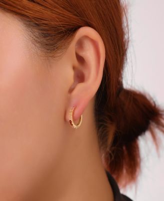 Heart Post Stud, Multi Pink Cubic Zirconia Endless Hoop, Twits Post Hoop 3Pairs Ear Set