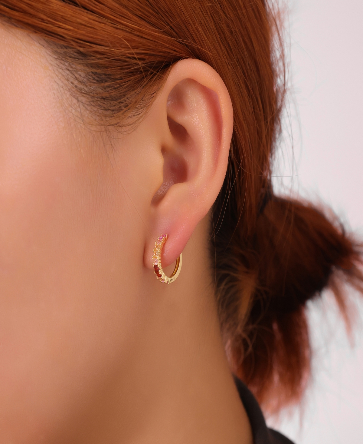 Unwritten Heart Post Stud, Multi Pink Cubic Zirconia Endless Hoop, Twits Post Hoop 3Pairs Ear Set