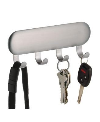 Self-Adhesive Key Rack with 4 Hooks - Set of 4 - Brushed