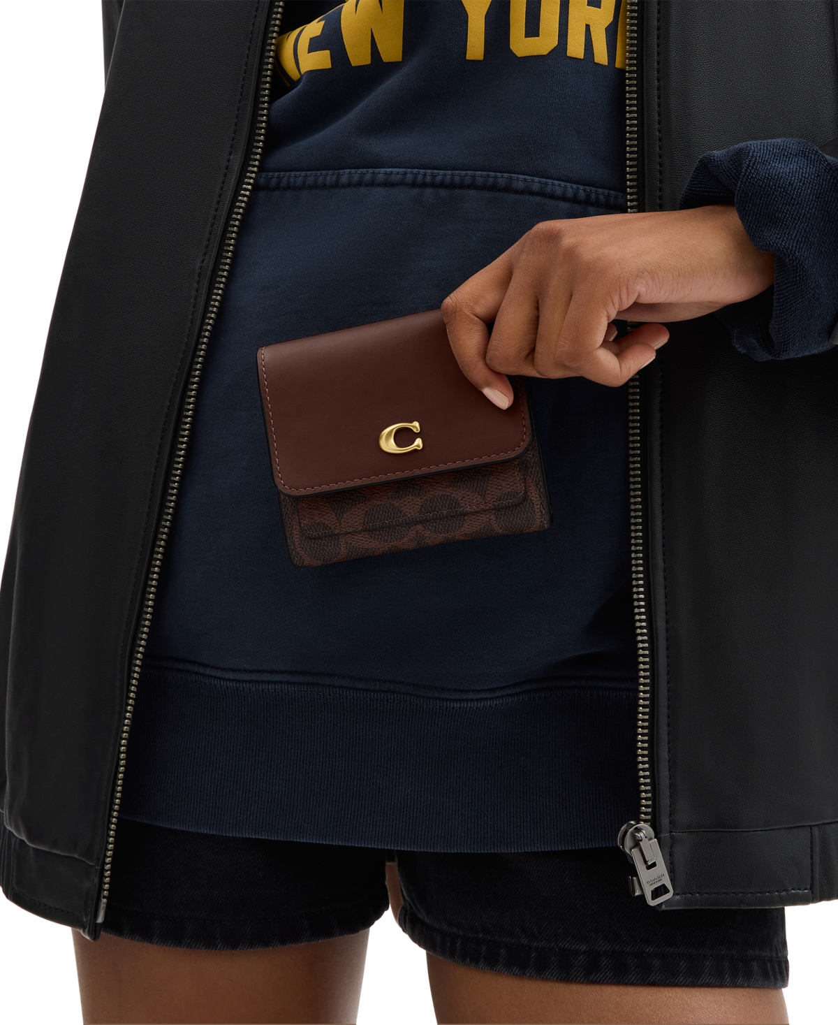 Coach Mila Small Flap Wallet Signature Canvas