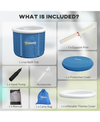 Portable Cold Plunge Tub, Ice Bath Tub with Thermo Lid, Dark