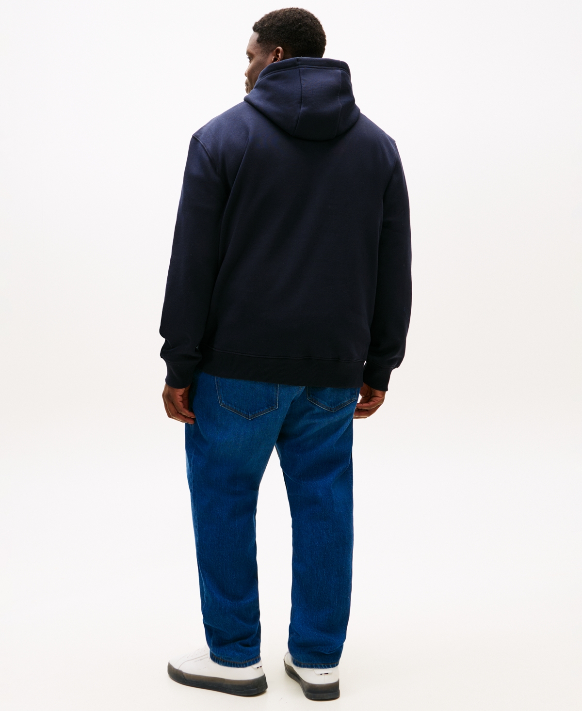 Tommy Hilfiger Men's Big & Tall Embroidered Flag Hooded Sweatshirt In Blue