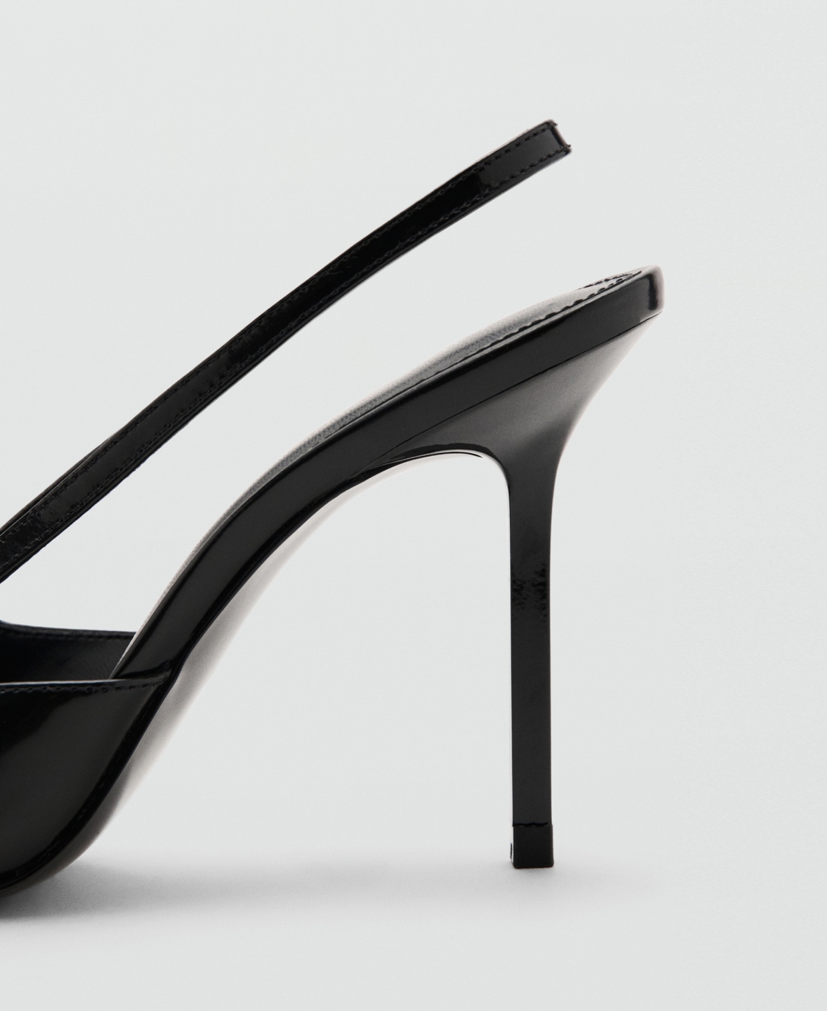 Mango Women's Metallic Toe Cap Leather Heeled Shoes