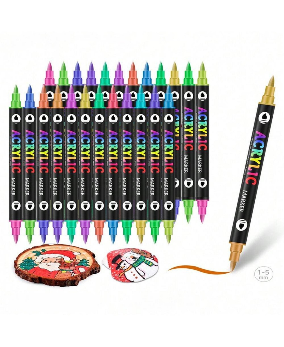 Htutwoo 120 Colors Acrylic Paint Markers, Soft Brush Tips Paint Pens and Paint Markers for Rock Painting, Canvas, Wood, Glass, Ceramic, Fabric