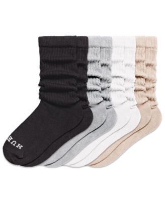 Women's 4-Pack Wide Ribbed Slouch Casual Socks