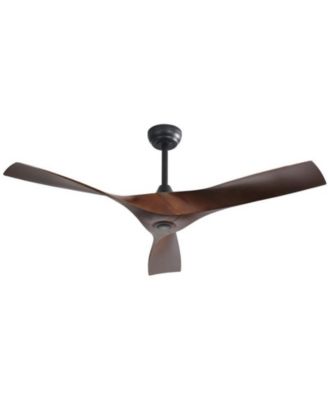 52-inch Modern Black 3 ABS Blades Ceiling Fan without Light with Six-Speed Remote Control and Forward Reverse Rotation Function
