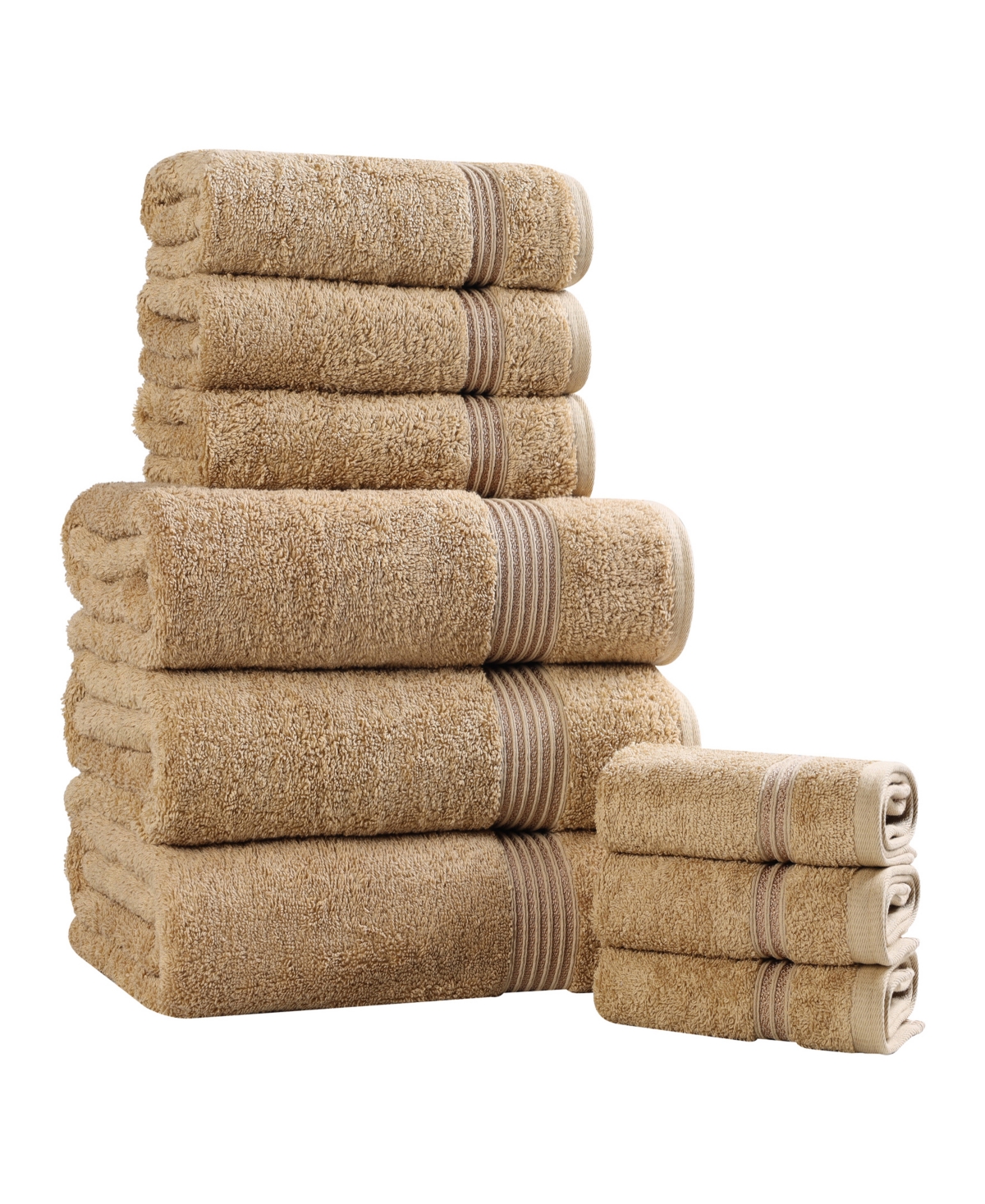 Superior Egyptian Cotton 9-pc. Towel Set In Brown