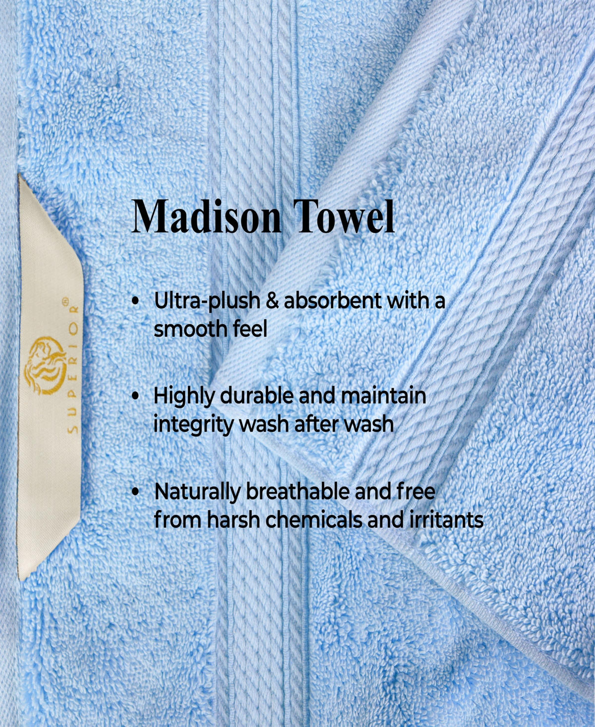 Superior Egyptian Cotton Bath Towel, Set Of 4 In Blue