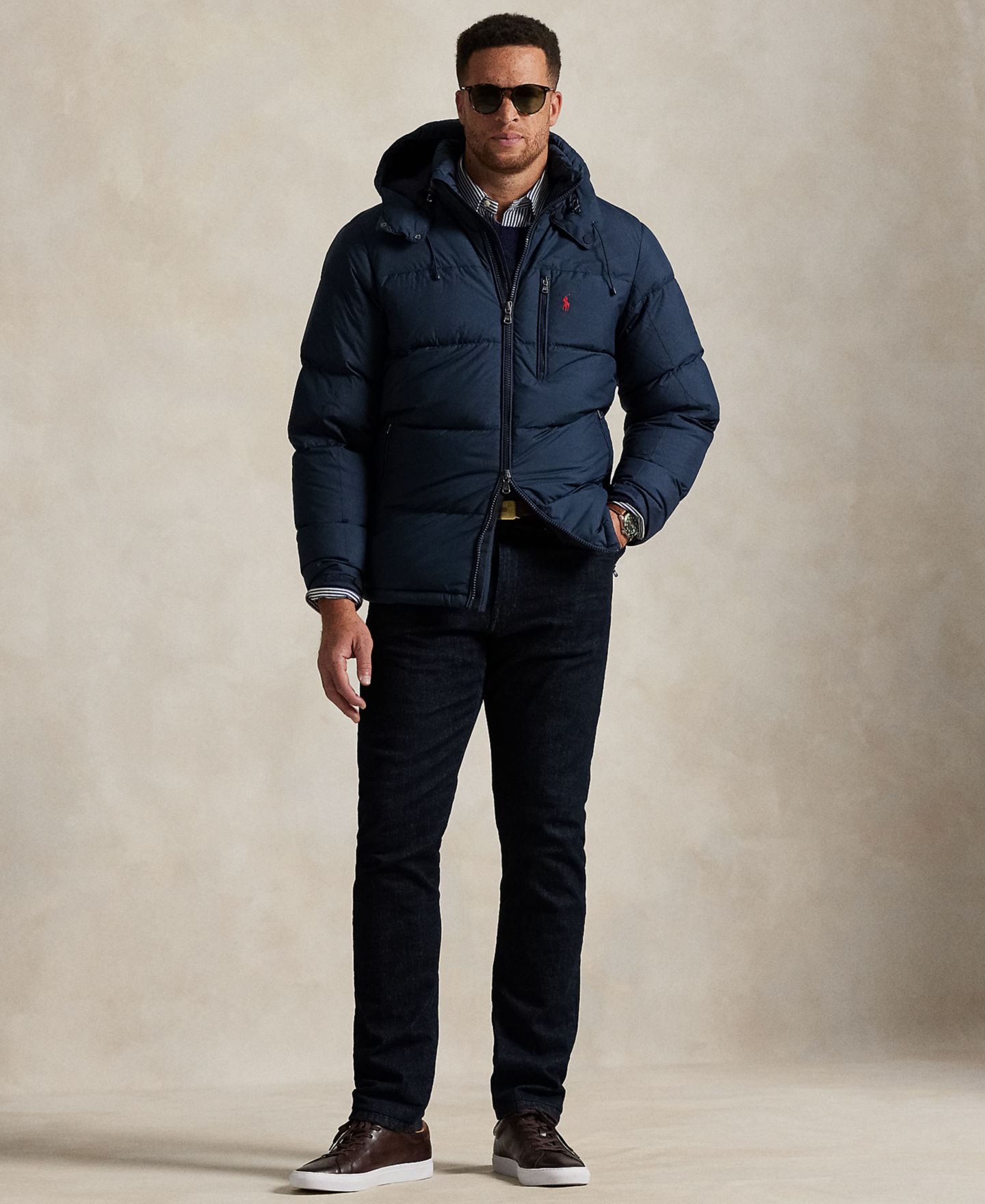 Мужская куртка Polo Ralph Lauren Big & Tall Gorham Down Jacket, цвет: Тёмно-синий — фото 2