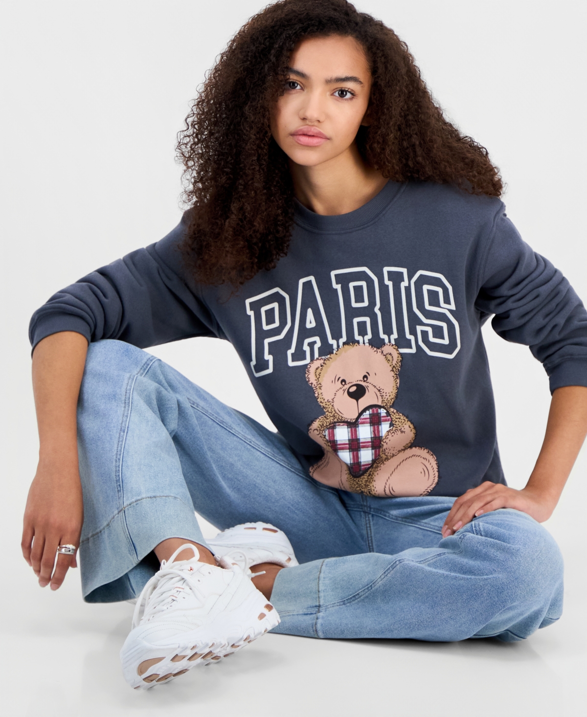 Grayson Threads, The Label Juniors' Paris Bear Fleece Sweatshirt