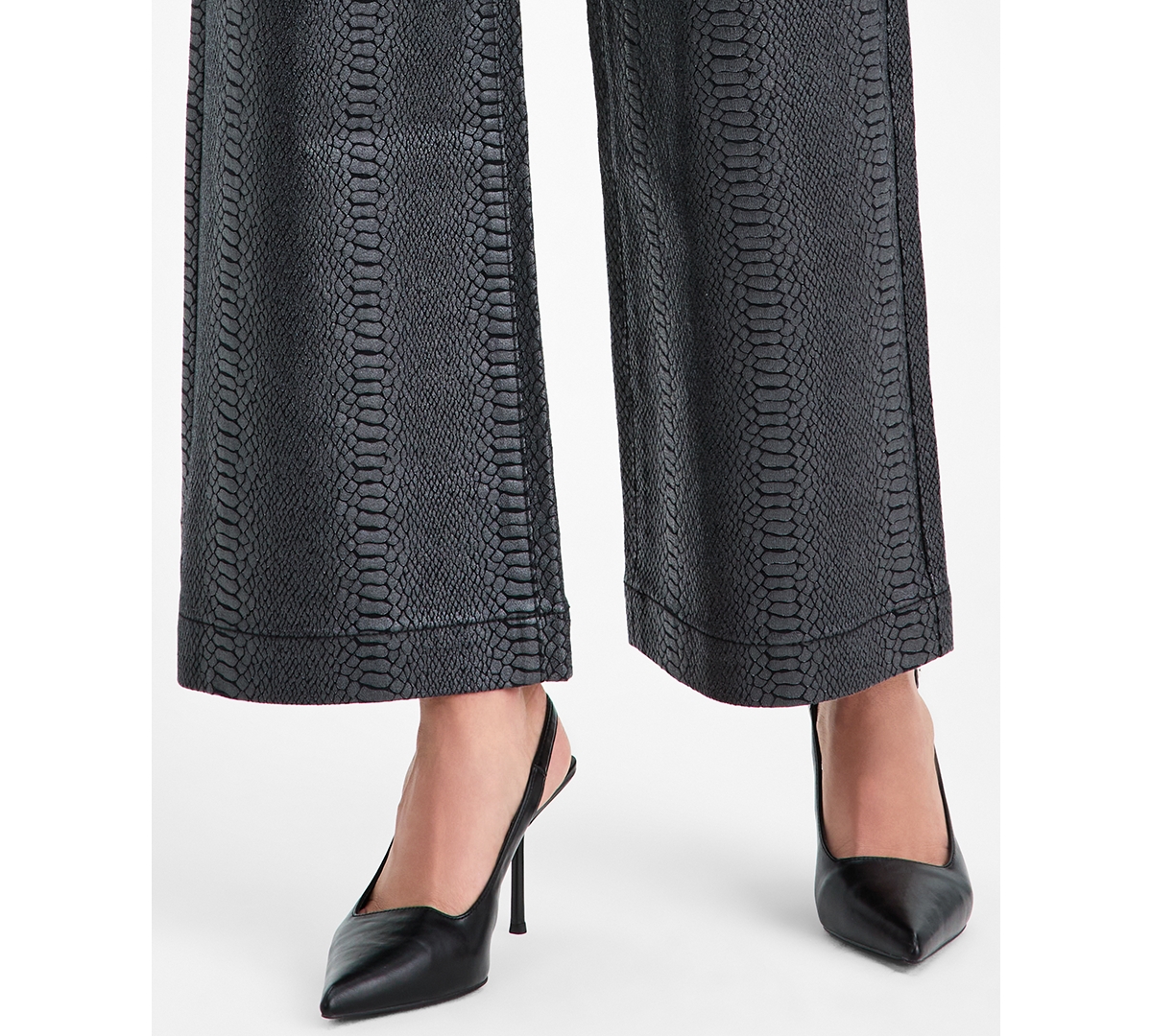 Bar Iii Women's Snakeskin-Print High Rise Wide Leg Jeans, Macy's Exclusive