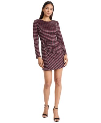 Donna Morgan - Women's Tweed Long-Sleeve Mini Dress