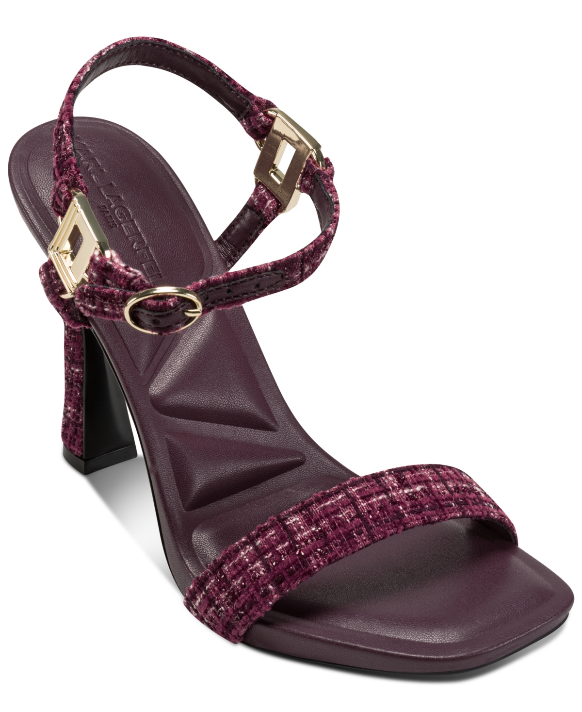 Karl Lagerfeld Paris Cybil Ankle Strap Sandal In Burgundy
