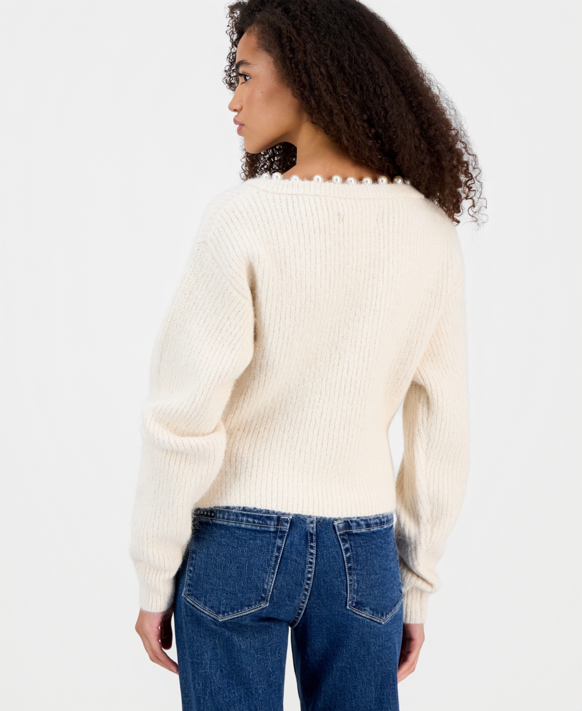 Blank Nyc Women's Morning Dew Faux-Pearl Sweater