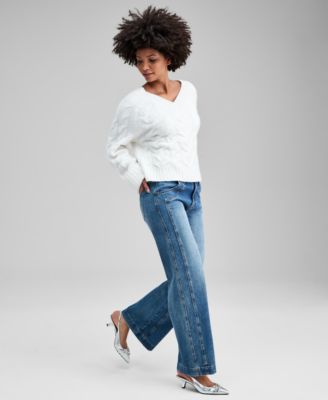 Women's Long-Sleeve V-Neck Sweater, Macy's Exclusive