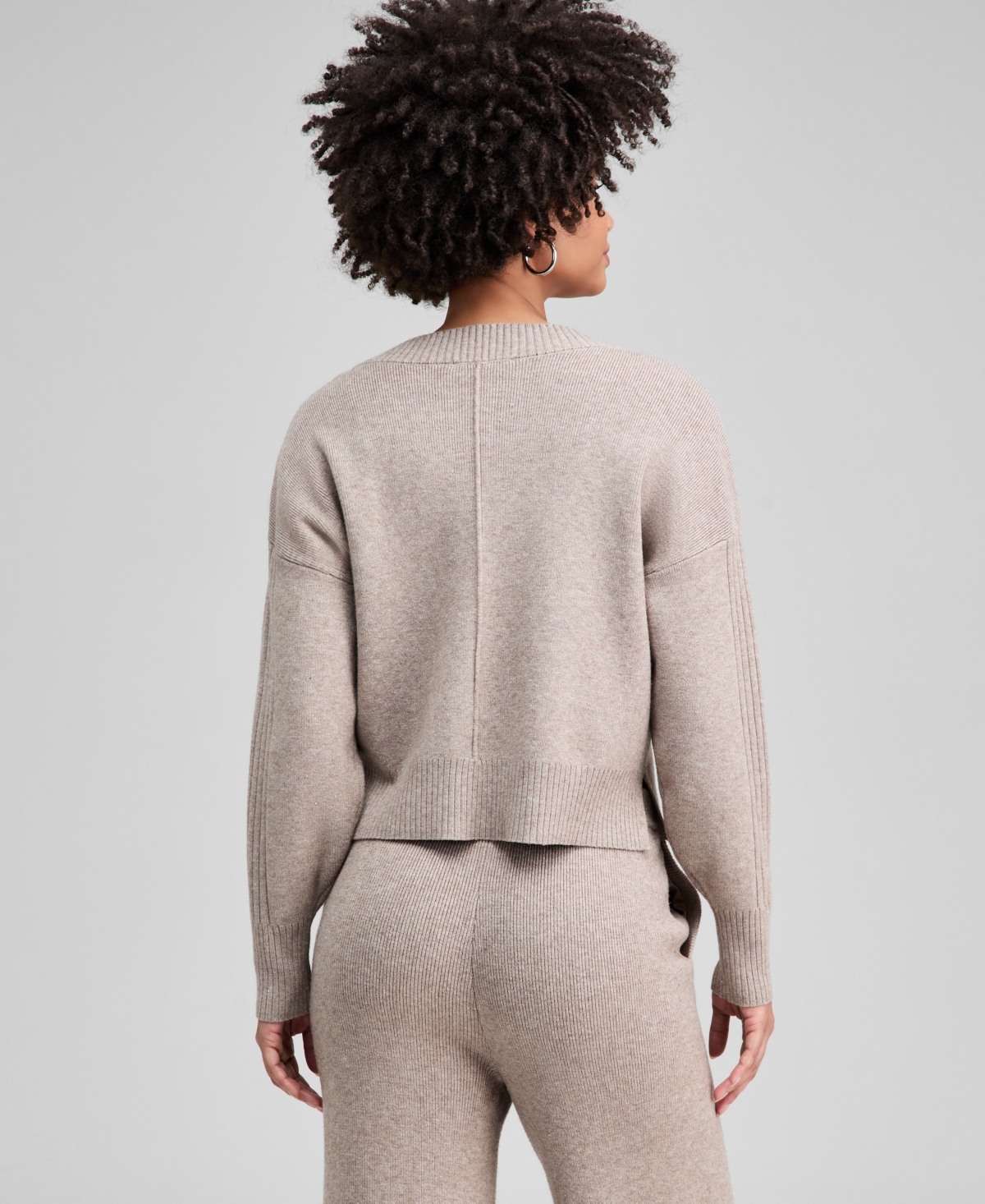 And Now This Women's Drop-Shoulder V-Neck Sweater, Macy's Exclusive