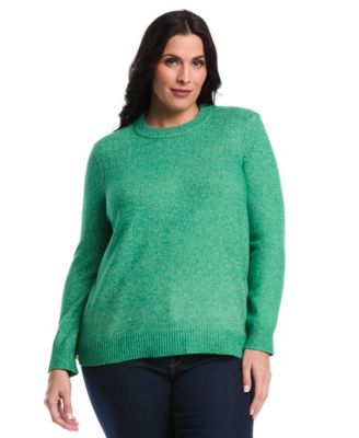 Women's Plus Size Crew Neck Novelty Long Sleeve Sweater