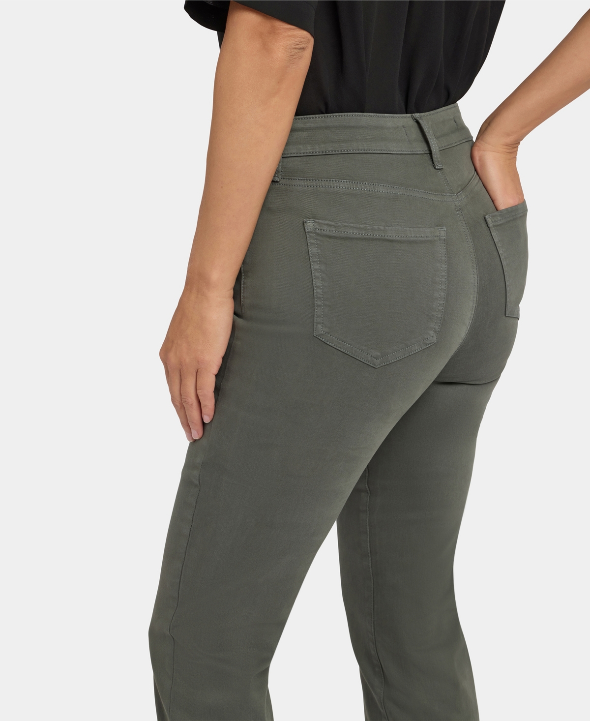 Nydj Petite High Rise Marilyn Straight Jeans In Green
