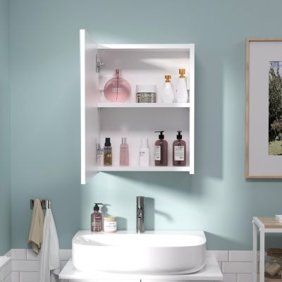 18x14 inch Bathroom Wall Cabinet, Saver Storage, Medicine Cabinet with 1 Door and Adjustable Shelves Flat-Pack Design