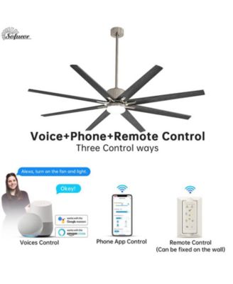 76-inch Modern and Simple 8-Blade Remote Control and Lighting Kit Ceiling Fans