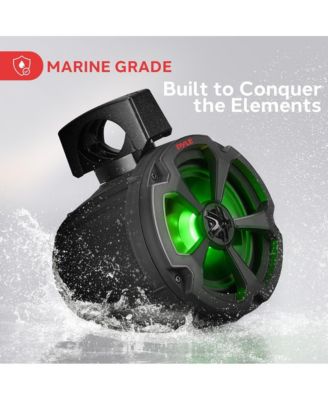 6.5'' Water-Resistant Marine / Off-Road BT Speakers, 1200 Watt Amplified Vehicle System with RGB Lights & Remote Control