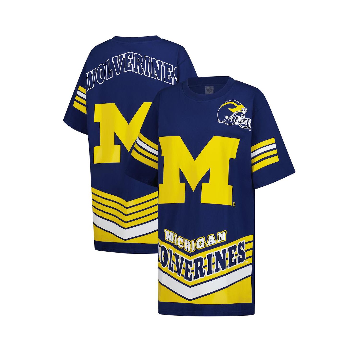 Women's Navy Michigan Wolverines Perfect Score Mini T-Shirt